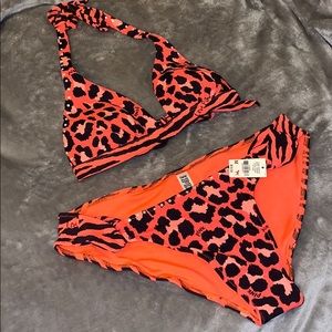 Victoria Secret Pink Coral Cheetah bikini